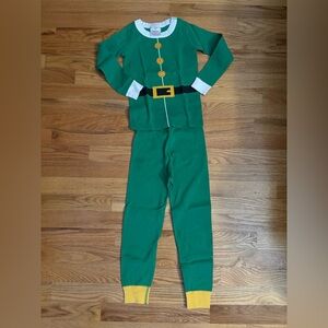 Hanna Andersson Green Elf Costume with Black and White Accents